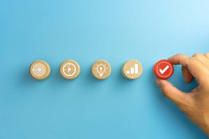 Steps represented by icons, showcasing the stages when selling your small business