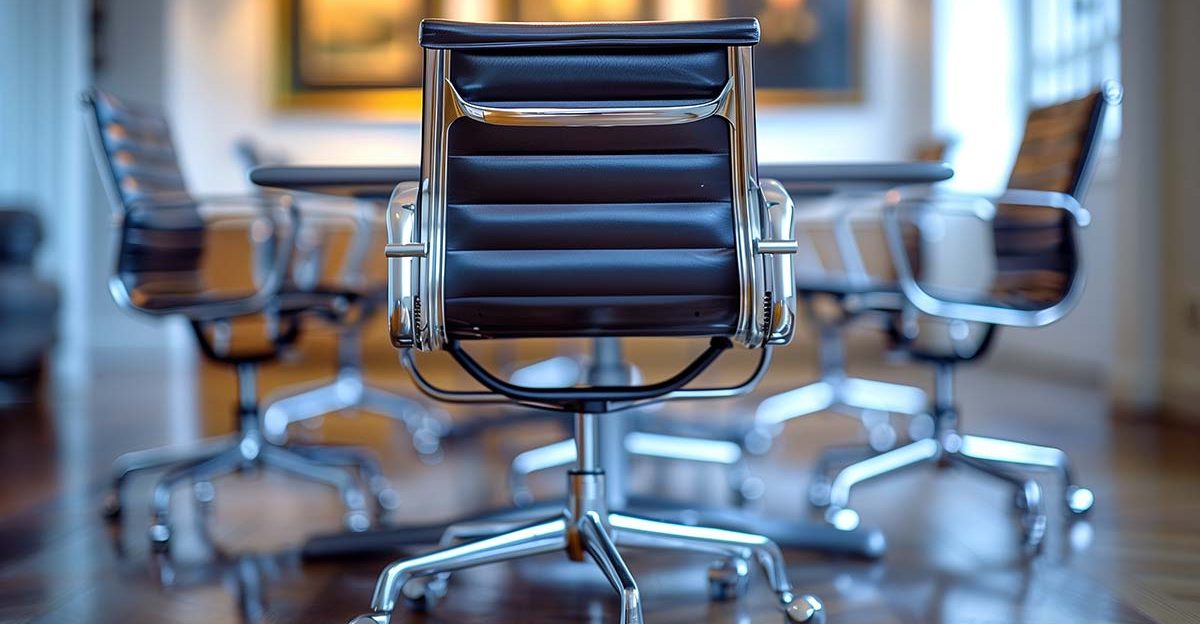 office chair infocus around a meeting table in an office representin FF&E: Important Assets for Business